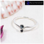 London Blue Topaz Cab & Cut F - SFJ914-Light Weight Two Gemstone Solid 925 Silver Tiny Ring Cab & Cut Gemstone