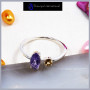 Amethyst & Citrine Cut C - SFJ903-Amazing Design Cut Gemstone Light Weight Tiny Ring 925 Sterling Silver