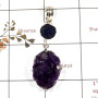 Amethyst Druzy & Azurite Rough H - RPP973-Handmade Collection Rough Gemstone Heavy Pendant 925 Sterling Silver