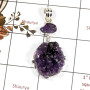 Amethyst Druzy & Amethyst Rough J - SPS902-Indian Factory Made Rough Gemstone Pendant 925 Silver Prong Setting
