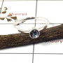 Mystic Cut O - STK939-Solid 925 Sterling Silver Cut Gemstone Light Weight Stacking Ring