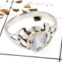 Rainbow Moonstone Cut B - SDR586-Handmade Design Cut Gemstone Celtic Trinity Ring 925 Sterling Silver
