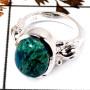 Chrysocolla Cab E - RBS854-Solid 925 Sterling Silver Cab Gemstone Light Weight Tinny Ring