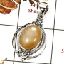 Moonstone Cats Eye Cab A - SSP822-Indian Factory Made Gemstone Pendant 925 Sterling Silver