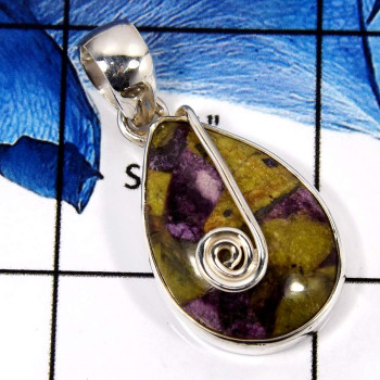 Stichtite Cab E - SD536-Unique handmade Cab & Cut Gemstone 925 Silver Design Pendant Stichtite Cab E - SD536-Unique handmade Cab & Cut Gemstone 925 Silver Design Pendant