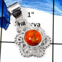Sponge Coral Cab A - SSP794-Genuine Cabochon Gemstone Designer Pendant 925 Sterling Silver