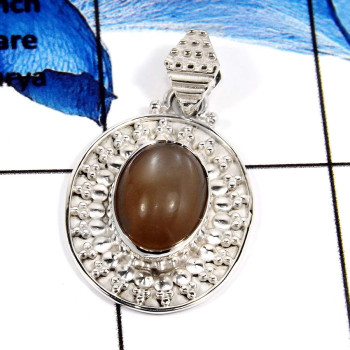 Peach Moonstone G - SD531-Handcrafted Designer Pendant Cabochon Gemstone 925 Sterling Silver Peach Moonstone G - SD531-Handcrafted Designer Pendant Cabochon Gemstone 925 Sterling Silver