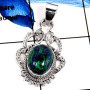Malachite In Azurite Cab J - SD530-Unique Handmade Cab & Cut Gemstone Designer Pendant 925 Sterling Silver