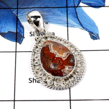 Crazy Lace Agate H - SD529-Genuine Gemstones Handmade Wholesale Designer Pendants 925 Sterling Silver Crazy Lace Agate H - SD529-Genuine Gemstones Handmade Wholesale Designer Pendants 925 Sterling Silver