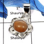 Peach Moonstone G - SD528-Natural Cabochon Gemstone Handmade Designer Pendants 925 Sterling Silver