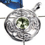 Green Amethyst Cut B - SD519-Indian Company Made Celtic Design Pendant With Natural Cut Gemstone