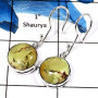 Lemon Chrysoprase Cab A - SPE803-Exclusive Lemon Chrysoprase Gemstone Earrings 925 Sterling Silver Plain Setting