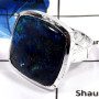 Malachite In Azurite Cab I - PSR753-Indian Company Made Malachite In Azurite Gemstone 925 Silver Plain Setting Ring