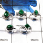 5 Pcs Malachite Cab A - SVP810-Latest Collection Cab Gemstone Rings Solid 925 Sterling Silver