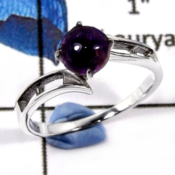 Amethyst Cab G - SCR805-Latest Collection Light Weight Casting Ring With Semiprecious Gemstone