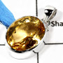 Citrine Cut E - ISP613-Natural Citrine Cut Gemstone Plain Setting Pendant 925 Sterling Silver