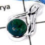 Chrysocolla Cab C - CSP923-Solid 925 Sterling Silver Cab & Cut Gemstone Casting Pendant