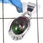 Ruby Zoisite Cab D - CMJ816-Party Look Semiprecious Gemstone Pendant Solid 925 Sterling Silver