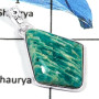 Amazonite Cab I - CMJ807-Solid 925 Sterling Silver Stunning Look Cabochon Gemstone Pendant