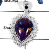 Purple Copper Turquoise Cab F - CMJ795-Party Wear Handmade Design Cab Gemstone Pendant 925 Sterling Silver