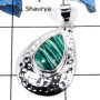 Amazonite Cab E - CMJ792-Solid 925 Sterling Silver Party Look Cabochon Gemstone Pendant