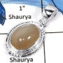 Peach Moonstone Cab B - CMJ788-Newly Handmade Design Cab Gemstone 925 Sterling Silver Pendant
