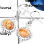 Rosetta Cab E - CMJ783-Solid 925 Sterling Silver Party Look Cabochon Gemstone Dangle Earrings