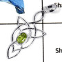 Peridot Cut O - CSP918-Natural Semiprecious Cut Gemstone Celtic Design Casting Pendant 925 Sterling Silver