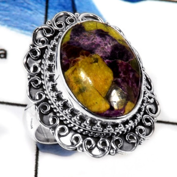 Stichtite Cab E - SDR579-Party Wear Natural Cabochon Gemstone Designer Ring 925 Sterling Silver