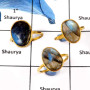 3 Pcs. Labradorite A - BGR965-Sparkling Labradorite Gemstone 3 Pcs. Lot Gold Plated Bezel Rings 925 Sterling Silver