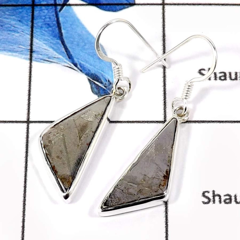 Meteroite A - SDE627-925 Sterling Silver Meteroite Gemstone Indian Wholesale Designer Earrings Meteroite A - SDE627-925 Sterling Silver Meteroite Gemstone Indian Wholesale Designer Earrings