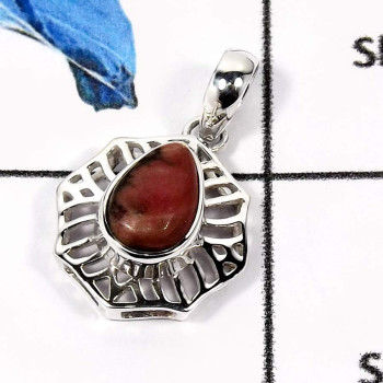 Rhodonite E - CSP909-Stunning Small Wholesale Designer Casting Pendants 925 Sterling Silver Rhodonite E - CSP909-Stunning Small Wholesale Designer Casting Pendants 925 Sterling Silver