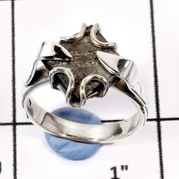Meteroite A - SDR566-Fabulous Gemstone Meteroite Designer Rings 925 Sterling Silver
