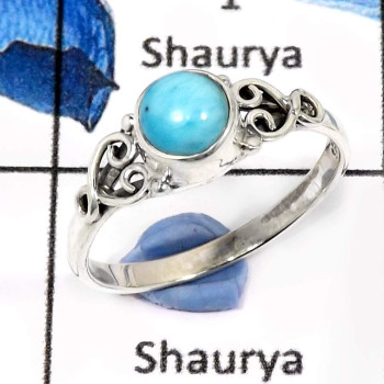 Larimar Cab A - CMJ777-Indian Wholesale Company Handmade Designer Baby Rings 925 Sterling Silver Larimar Cab A - CMJ777-Indian Wholesale Company Handmade Designer Baby Rings 925 Sterling Silver