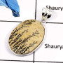 German Psilomelane Dendrite A - BPS876-Natural Gemstone Germany Dendrite Wholesale Bezel Pendants 925 Sterling Silver