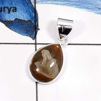 Rhyolite Cab D - BPS872-Natural Rhyolite Gemstone Light Weight Bezel Pendants 925 Sterling Silver Rhyolite Cab D - BPS872-Natural Rhyolite Gemstone Light Weight Bezel Pendants 925 Sterling Silver