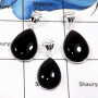 3 Pcs Black Onyx A - BPS856-3 Pcs Natural Black Onyx Gemstone Wholesale Lot Bezel Pendants 925 Sterling Silver