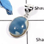 Blue Opal A - BPS838-Glorious Look Colorful Bezel Pendants 925 Sterling Silver