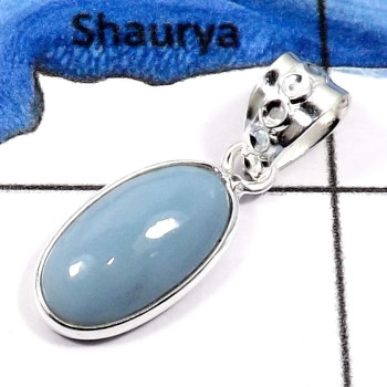 Blue Opal O - BPS835-Natural Cabochon Gemstones Wholesale Bezel Pendants 925 Sterling Silver Blue Opal O - BPS835-Natural Cabochon Gemstones Wholesale Bezel Pendants 925 Sterling Silver