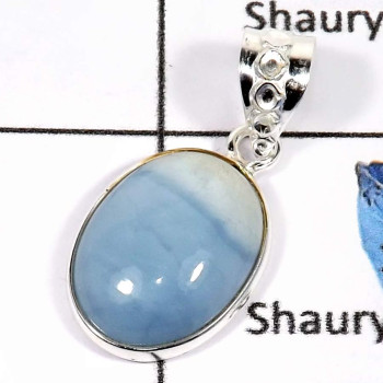Blue Opal E - BPS834-Glorious Look Handmade Small Bezel Pendants 925 Sterling Sivler Blue Opal E - BPS834-Glorious Look Handmade Small Bezel Pendants 925 Sterling Sivler