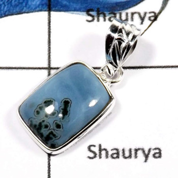 Blue Opal F - BPS834-Glorious Look Handmade Small Bezel Pendants 925 Sterling Sivler Blue Opal F - BPS834-Glorious Look Handmade Small Bezel Pendants 925 Sterling Sivler