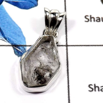 Herkimer Diamond F - ISP580-Factory Wholesale Herkimer Diamond Palin Setting Pendants 925 Sterling Silver