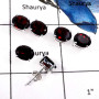 3 Pairs Garnet Cut F - SSE845-7x9 Oval 3 Pairs Exclusive Colorful Gemstone Handmade Stud Earrings 925 Sterling Silver