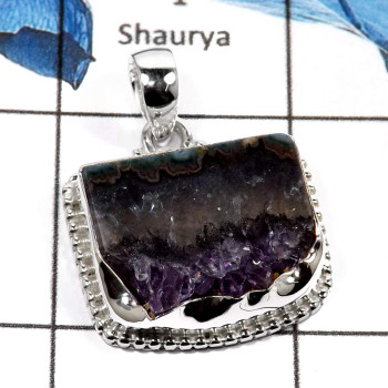 Amethyst Pencil C - SD486-Elegant Blue Amethyst Pencil Handmade Designer Pendants 925 Sterling Silver