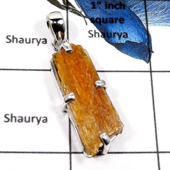 Orange Kyanite E - SPS893-Exclusive Orange Kyanite Wholesale Prong Setting Pendants 925 Sterling Silver Orange Kyanite E - SPS893-Exclusive Orange Kyanite Wholesale Prong Setting Pendants 925 Sterling Silver