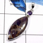 Mohave Amethyst Copper & Amethyst B - SD482-Attractive Mohave Amethyst Copper & Amethyst Two Stone Designer Pendants 925 Sterlin