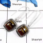Iron Tiger Eye C - SDE613-Attractive Iron Tiger Eye Handmade Designer Earrings 925 Sterling Silver