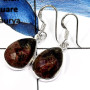 Eudialyte B - SDE604-Gorgeous Eudialyte Checker Cut Wholesale Designer Earrings 925 Sterling Silver