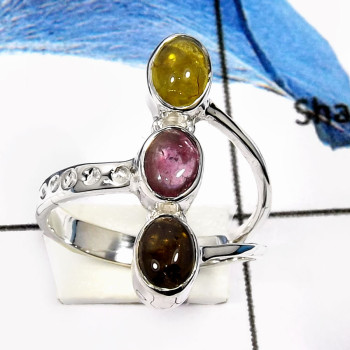 Tourmaline Cab F - SDR553-Exclusive Tourmaline Cab Wedding Special Wholesale Rings 925 Sterling Silver
