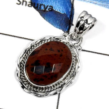 Mahagoni Jasper B - SD465-STUNNING CHECKER CUT MAHAGONI JASPER DESIGNER PENDENT 925 STERLING SILVER Mahagoni Jasper B - SD465-STUNNING CHECKER CUT MAHAGONI JASPER DESIGNER PENDENT 925 STERLING SILVER